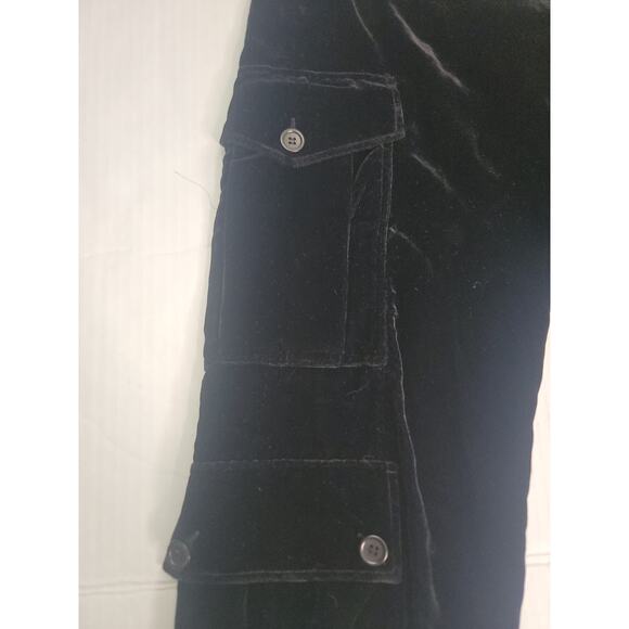 BCBG Max Azria Velour Capri Pants Size 2 Cargo 21" Inseam Black - Picture 7 of 13